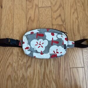 Maika Floral Print Belt Bag Gray White‎ Red Hip Bum Waist Travel Bag